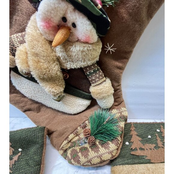 Snowman Hunter Christmas Stockings Set of 3 Camo Mountain Forest Wildlife - Picture 4 of 11